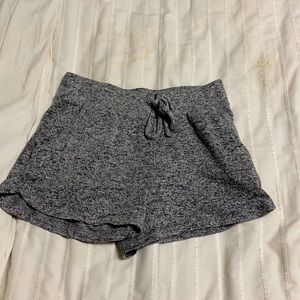 Gray sweatpants shorts.